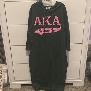 Green Hoodie Dress with Pink AKA Logo